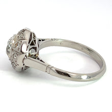 Load image into Gallery viewer, Art Deco Platinum 1.30ct Old Mine Cut + 1.20cttw Side Diamonds Ring