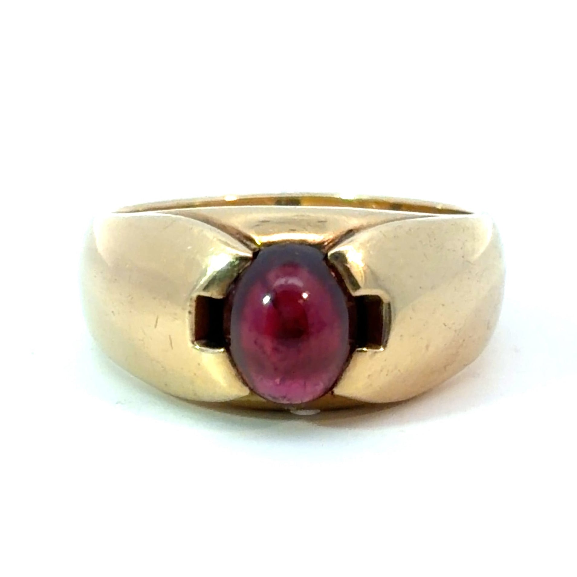 Victorian 14ktyg 2ct Cabochon Garnet Ring