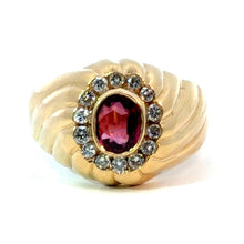 Load image into Gallery viewer, Late Century 14ktyg .75ct Ruby + .70cttw of Round Brilliant Cut Diamonds Ring