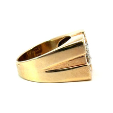 Load image into Gallery viewer, Late Century 14ktyg 1cttw Round Brilliant Cut Diamond Ring + Screws Motif