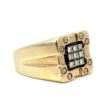 Load image into Gallery viewer, Late Century 14ktyg 1cttw Round Brilliant Cut Diamond Ring + Screws Motif
