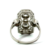 Load image into Gallery viewer, Art Deco Platinum 2.90cttw Old Mine Cut + Antique Single Cuts Cocktail Ring
