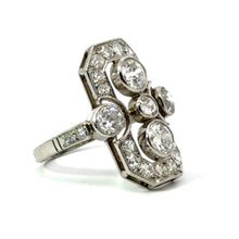 Load image into Gallery viewer, Art Deco Platinum 2.90cttw Old Mine Cut + Antique Single Cuts Cocktail Ring
