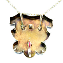 Load image into Gallery viewer, Victorian 14ktyg 6ct garnet + seed pearl with black enamel necklace
