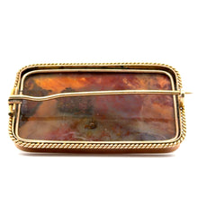Load image into Gallery viewer, Victorian 12kt Rose Gold 9ct Garnet Bezel set on top of Agate Brooch