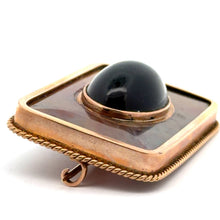 Load image into Gallery viewer, Victorian 12kt Rose Gold 9ct Garnet Bezel set on top of Agate Brooch