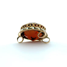 Load image into Gallery viewer, Mid Century 14ktyg approx 20ct Madiera Citrine + Greek Key black /White Enamel Necklace