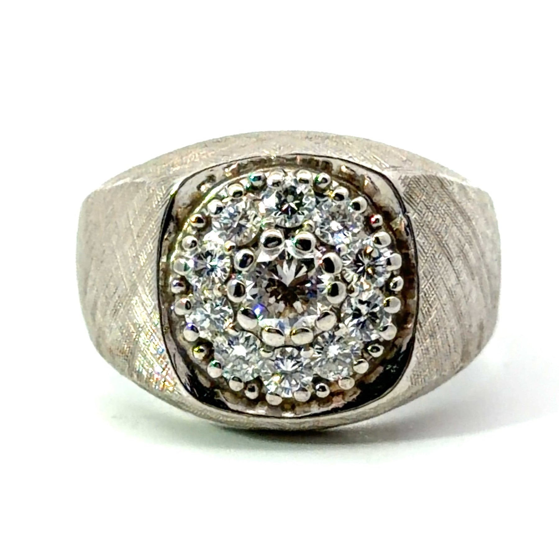 Late Century 14ktwg 1.30cttw Round Brilliant Cut Satin Finish Ring