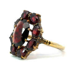 Load image into Gallery viewer, Victorian 9ktyg Garnet Cluster Ring