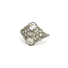 Load image into Gallery viewer, Art Deco Platinum 1.20cttw Old Mine Cut + 1.04cttw Diamond Ring