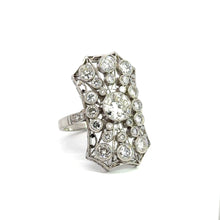 Load image into Gallery viewer, Art Deco Platinum .93ct Old European Cut + 2.60cttw Ring