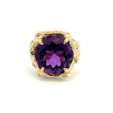 Mid Century 14kt Yellow Gold approx 5ct Amethyst Ring