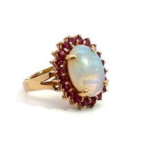 Load image into Gallery viewer, Late Century Crystal Opal &amp; Rubies Ring