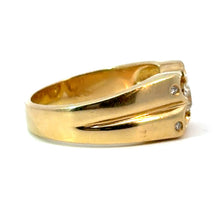 Load image into Gallery viewer, Late Art Deco 14ktyg .45ct Old European Cut + .10cttw Side Diamonds Ring