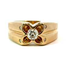 Load image into Gallery viewer, Late Art Deco 14ktyg .45ct Old European Cut + .10cttw Side Diamonds Ring