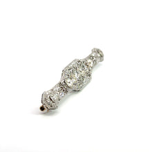 Load image into Gallery viewer, Art Deco Platinum Antique Filigree Bar Pin