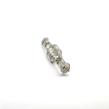 Load image into Gallery viewer, Art Deco Platinum Antique Filigree Bar Pin