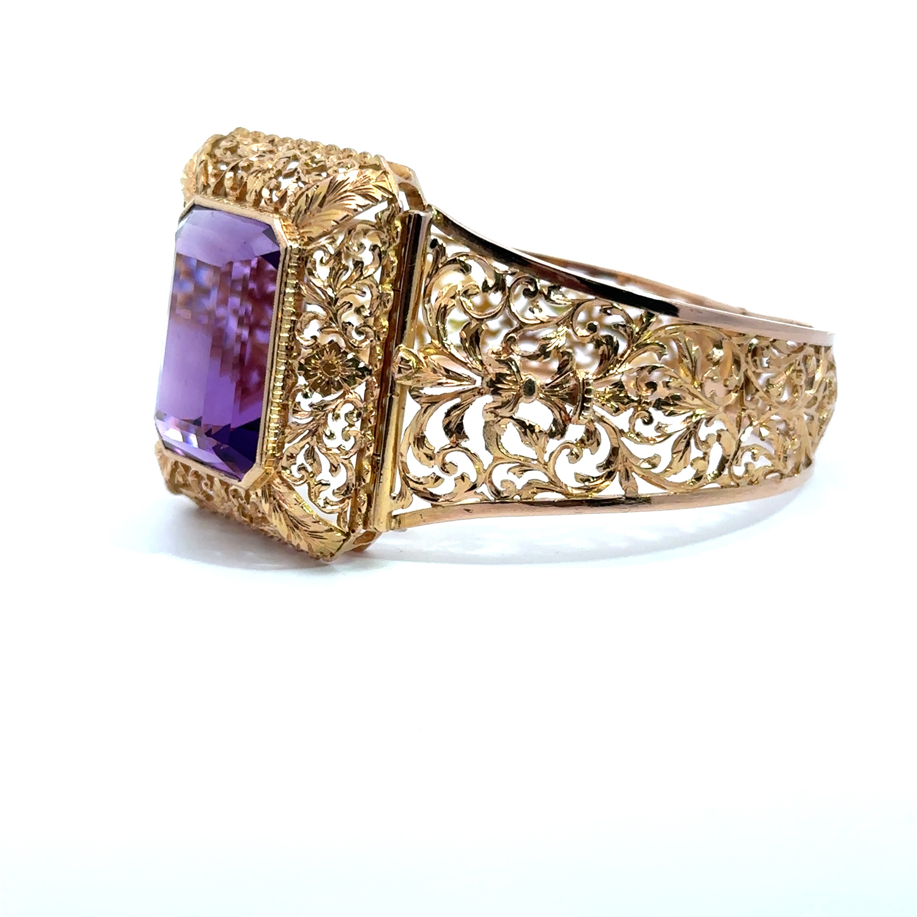 Victorian Amethyst Filigree Bracelet