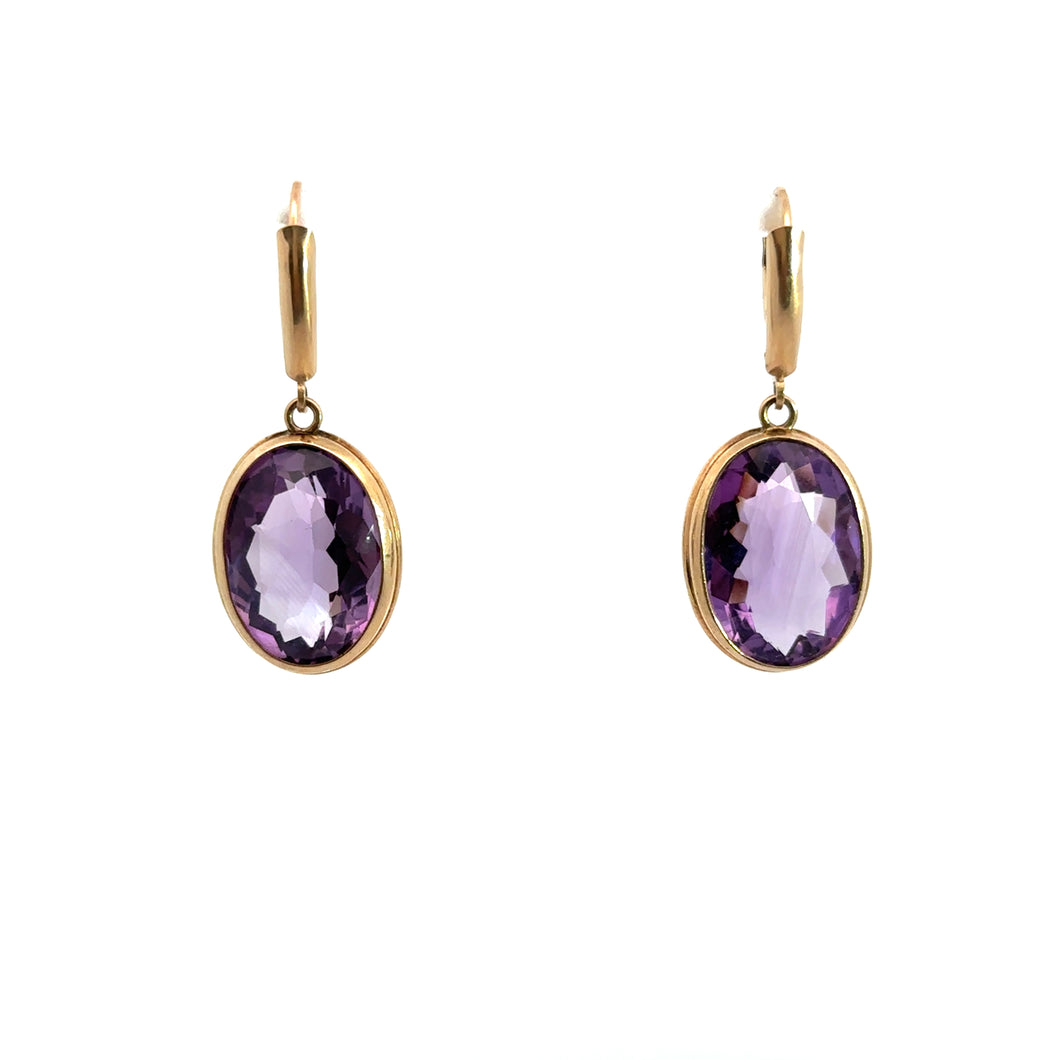 Victorian Amethyst Lever Back Earrings