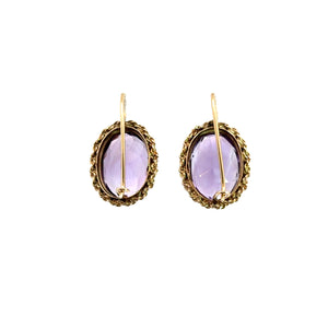 Late Century 14k Gold Amethyst Earrings
