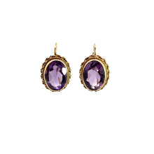 Load image into Gallery viewer, Late Century 14k Gold Amethyst Earrings