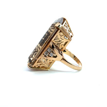 Load image into Gallery viewer, Retro 14ktyg Citrine + Round Brilliant Cut Diamond Ring