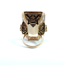 Load image into Gallery viewer, Retro 14ktyg Citrine + Round Brilliant Cut Diamond Ring
