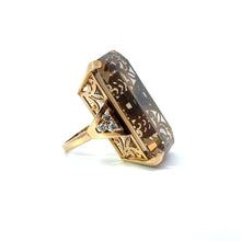 Load image into Gallery viewer, Retro 14ktyg Citrine + Round Brilliant Cut Diamond Ring