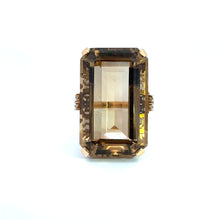 Load image into Gallery viewer, Retro 14ktyg Citrine + Round Brilliant Cut Diamond Ring