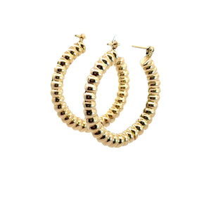 Late Century 14ktyg Textured Small Gold Hoops