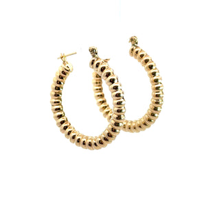 Late Century 14ktyg Textured Small Gold Hoops