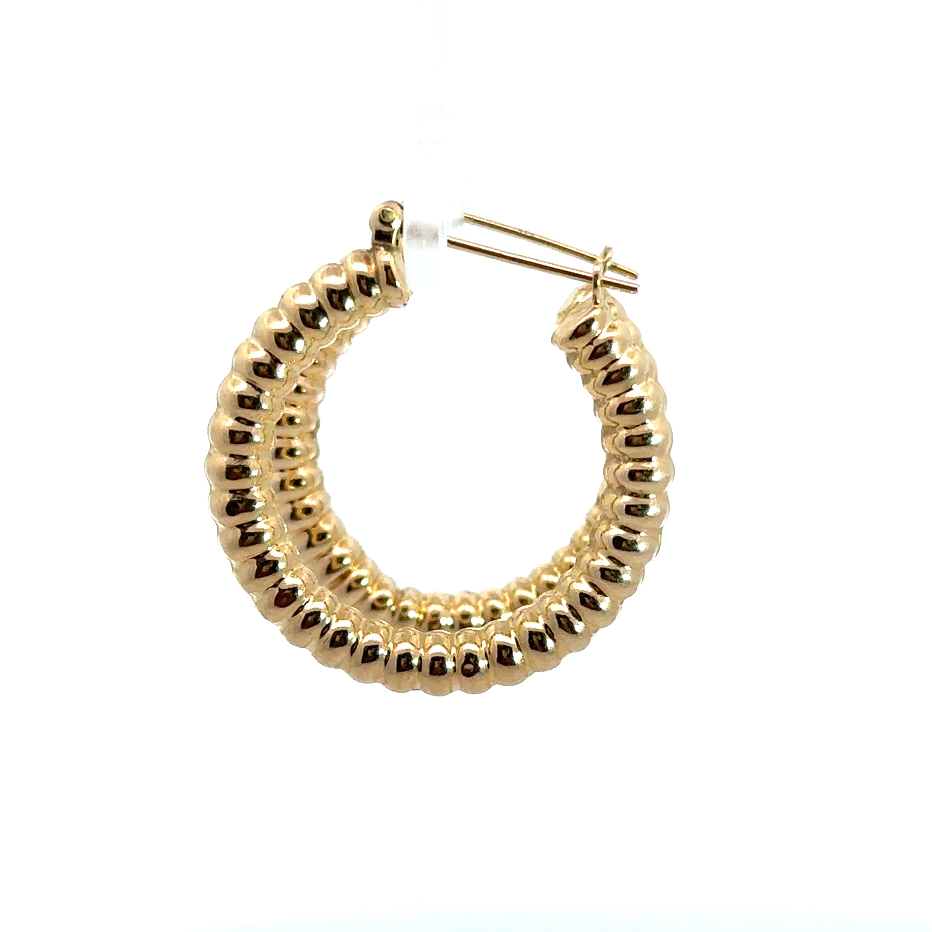 Late Century 14ktyg Textured Small Gold Hoops