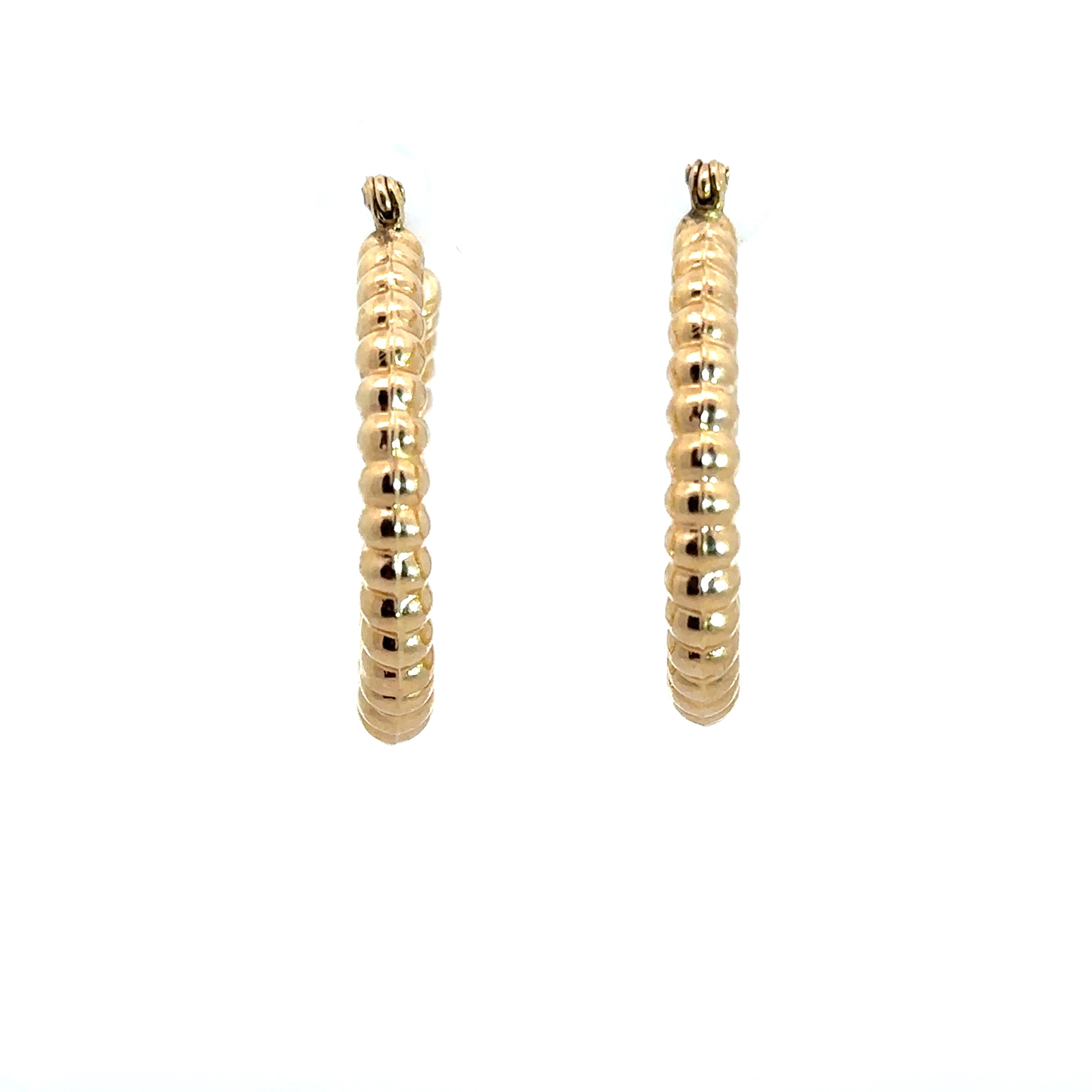 Late Century 14ktyg Textured Small Gold Hoops