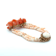 Load image into Gallery viewer, Mid Century Carved Angel Skin Coral Dragon Bracelet