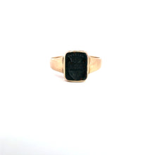 Load image into Gallery viewer, Victorian  Bloodstone Intaglio Cameo Crest Gold ring