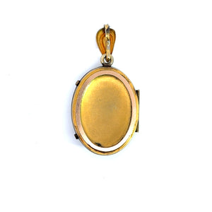 Victorian gold filled belt  & garter motif with seed pearl locket