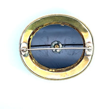 Load image into Gallery viewer, Victorian Large Onyx seed pearl &amp; black enamel brooch