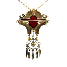 Load image into Gallery viewer, Victorian Garnet gold drops necklace