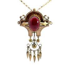 Load image into Gallery viewer, Victorian Garnet gold drops necklace