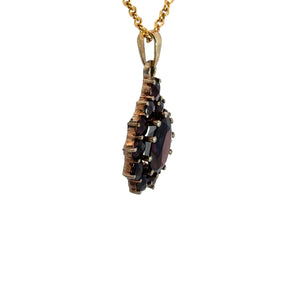 Victorian gold fill/vermeil garnet cluster pendant