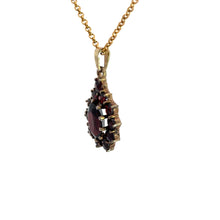 Load image into Gallery viewer, Victorian gold fill/vermeil garnet cluster pendant