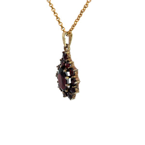 Victorian gold fill/vermeil garnet cluster pendant