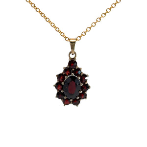 Victorian gold fill/vermeil garnet cluster pendant
