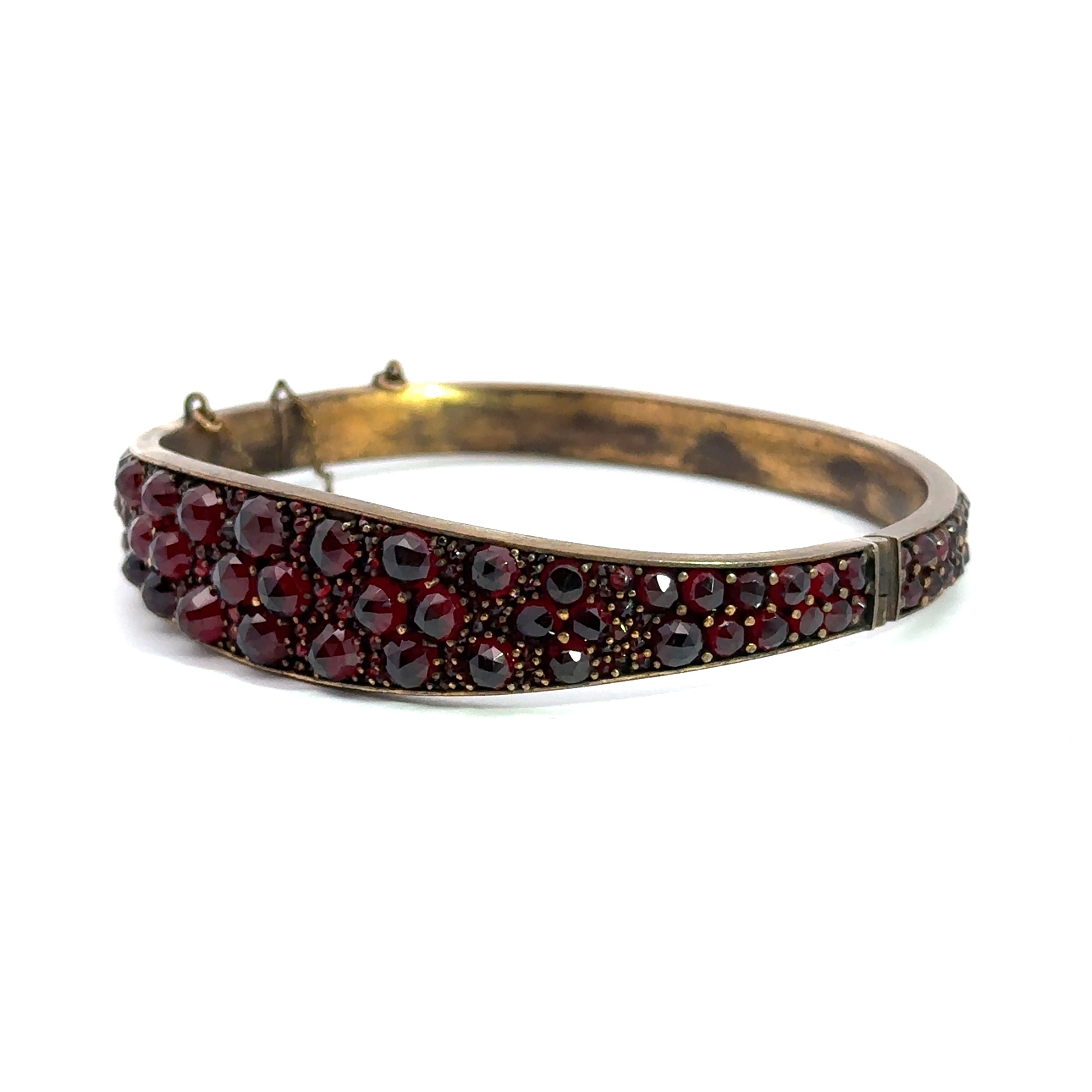 Victorian Vermeil Garnet Bangle Bracelet