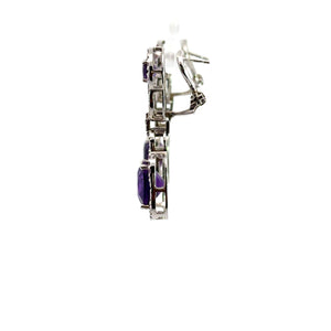 Late Century Amethyst + Pink Topaz Earrings