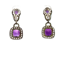 Load image into Gallery viewer, Late Century Amethyst + Pink Topaz Earrings