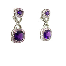 Load image into Gallery viewer, Late Century Amethyst + Pink Topaz Earrings