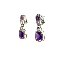 Load image into Gallery viewer, Late Century Amethyst + Pink Topaz Earrings