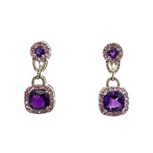 Load image into Gallery viewer, Late Century Amethyst + Pink Topaz Earrings