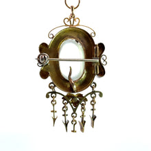 Load image into Gallery viewer, Victorian Moonstone with gold drops Pin/Pendant
